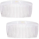 Camila Paris CP2911 French Side Combs Large 2 Pack Curved, Clear Flexible Durable Cellulose Hair Combs, Strong Hold Grip Hair Clips for Women, No Slip Styling Girls Hair Accessories, Made in France Camila