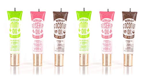 6-PACKS Kiss Broadway Clear Lip Gloss (Mint,Coconut,Rosehip Oil) KISS LIPGLOSS