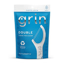 GRIN Double Flosspyx, Floss Picks, 75 Count, Dental Flossers, Minty Flavor, Recycled Plastic, 2 Lines of Strong Floss, Longer Floss Head, Traps Food and Plaque, Includes Safe Soft Fold-Back Tooth Pick Infinity Warehouse