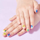 Petitwings Nail Stickers Wraps Decals Polish Self-Adhesive for Kid Girls Boys, a Nail File (Korean Made) (Happy Rainbow) Petitwings
