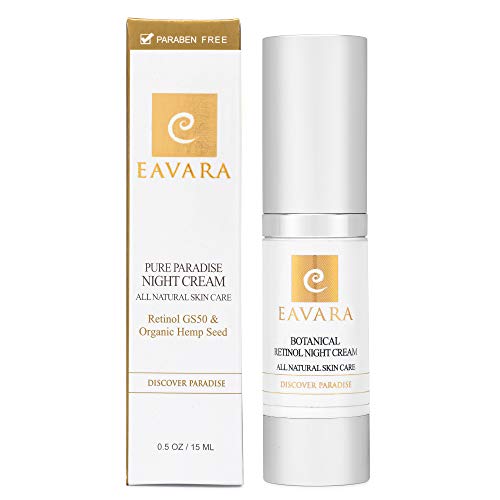Organic Retinol Night Cream - Anti Aging Face Cream - Natural Anti Wrinkle Skin Care with Shea Butter, Aloe Vera, Honey, Jojoba Oil and Hyaluronic Acid Eavara Store