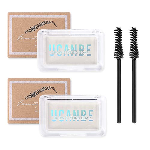 UCANBE 2PCS Eyebrow Soap Kit, Brow Styling Soap for 4D Natural Eye Brow Makeup, Long Lasting Waterproof Smudge Proof Eyebrow Cosmetics UCANBE