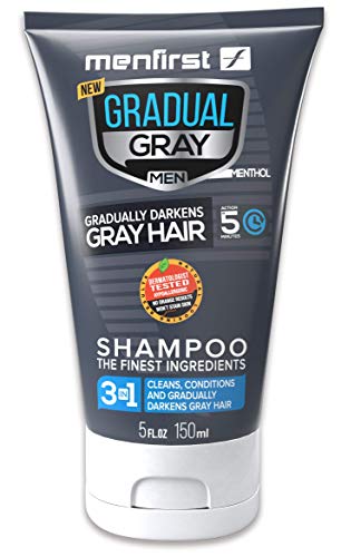 MENFIRST Gradual Gray 3-in-1 Hair Darkening Shampoo and Conditioner for Men, Gradually Reduce Grey and White Hair Color for Natural Looking Results MENFIRST