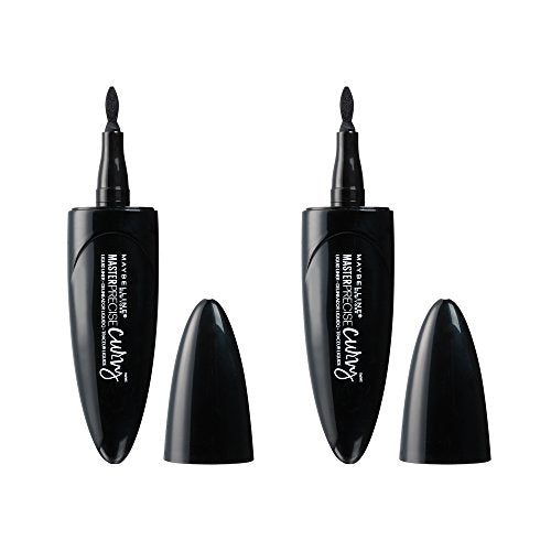 Maybelline New York Master Precise Curvy, Black, 2 Count Maybelline New York
