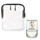 TSA Approved Clear Travel Toiletry Bag And Portable Paper Hand Soap For Camping, Travel, Public Restrooms - Unscented, No Dyes. BORSALI