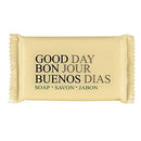 Soap Travel Size Bulk- Hand and Facial Soap - GOOD DAY - 0.85 OZ- 50 White Bars Per Case- Moisturizing - Individually Wrapped for Hotels, Rentals, Charity Donations, spa - Value Pack Good$ Day