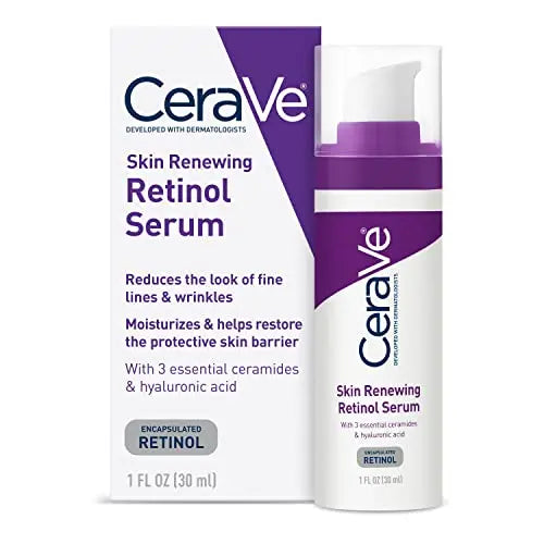 CeraVe Anti Aging Retinol Serum | Cream Serum for Smoothing Fine Lines and Skin Brightening | With Retinol, Hyaluronic Acid, Niacinamide, and Ceramides | 1 Ounce CeraVe