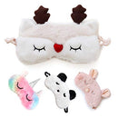 Cute Sleep Mask - Soft and Comfortable Animal Plush Blindfold Eye Cover for Kids Girls Women, Great Eyeshade for Travel, Shift Work, Meditation, Washable(White Deer) H HOMEWINS