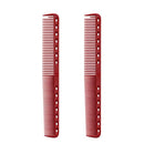 2 Pack 339 Burgundy Carbon Fine Cutting Barber Comb, Heat Resistant 14 Holes Salon Hairdressing Styling Comb (Burgundy) PERFECT BLOND