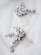 Yean Rhinestone Bride Bridal Hair Comb Opal Crystal Wedding Hair Piece Hair Accessories for Women and Girls (2 Pcs) (Silver) Yean