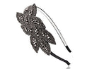 Alilang 1920s Black Beaded Leaf Flapper Headband Alilang