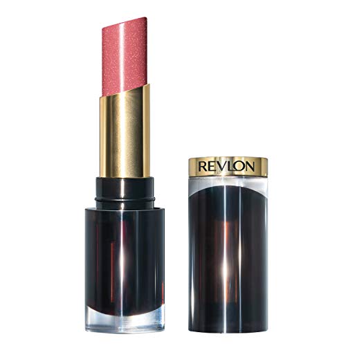 REVLON Super Lustrous Glass Shine Lipstick, Flawless Moisturizing Lip Color with Aloe, Hyaluronic Acid and Rose Quartz, Beaming Strawberry (002), 0.15 oz REVLON