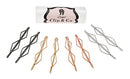 L. Erickson Metal Hourglass Bobby Pin Clip & Go 8-Pack - Gunmetal/Silver/Gold/Rose Gold L. Erickson