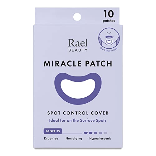 Rael Miracle Large Spot Control Cover - Long Size, Hydrocolloid Strip for Breakouts, Extra Coverage Acne Patch (10 Count) Rael