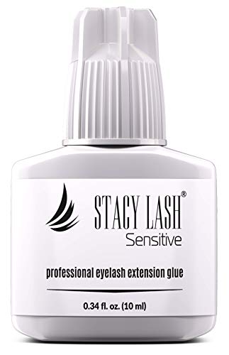 Sensitive Eyelash Extension Glue Stacy Lash (0.34 fl.oz / 10 ml) / Low Fume / 5 Sec Drying time/Retention - 5 Weeks/Professional Use Only Black Adhesive/Individual Semi-Permanent Eyelash Extensions STACY LASH
