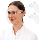 Clear Face_Mask Shield, 2 Pack Safety Transparent_Face_Mask with Glasses Frame Full Face Protective Reusable Goggle Shield Anti-Fog Anti-Spitting & Scratch Resistant Suitable for Indoor and Outdoor Activities shuang qing