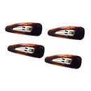 Parcelona French Small Tortoise Shell Brown 2" Celluloid Acetate Set of 4 Snap Hair Pin Clips for Women and Girls Parcelona