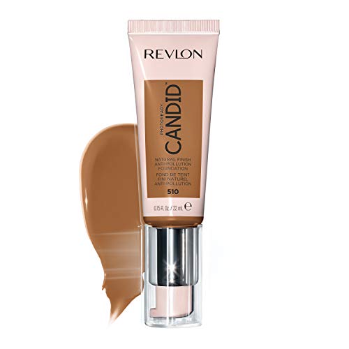 Revlon PhotoReady Candid Natural Finish Foundation, with Anti-Pollution, Antioxidant, Anti-Blue Light Ingredients, 510 Cappuccino, 0.75 fl. oz. REVLON
