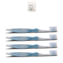 Sofresh Flossing Toothbrush - Adult Size Soft | You Choose Color and Quantity (4, Blue) | Bundle with (1) WELdental Mint Xylitol Dental Floss Travel Size WELdental