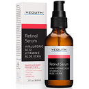 Retinol Serum 2.5% with Hyaluronic Acid, Aloe Vera, Vitamin E - Boost Collagen Production, Reduce Wrinkles, Fine Lines, Even Skin Tone, Age Spots, Sun Spots - 1 fl oz - Yeouth … (2oz) Yeouth Store