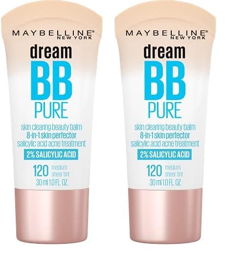 Maybelline Dream Pure Skin Clearing BB Cream, 8-in-1 Skin Perfecting Beauty Balm With 2% Salicylic Acid, Sheer Tint Coverage, Oil-Free, Light/Medium, 1 Count Infinity Warehouse