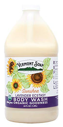 Vermont Soap Body Wash, Natural Body Wash with Shea Butter, Mild Gel Body Wash for Moisturizing and Soothing Skin, Fragrance Free Body Wash for Women & Men (Lavender Ecstasy, 64oz) VERMONT SOAP