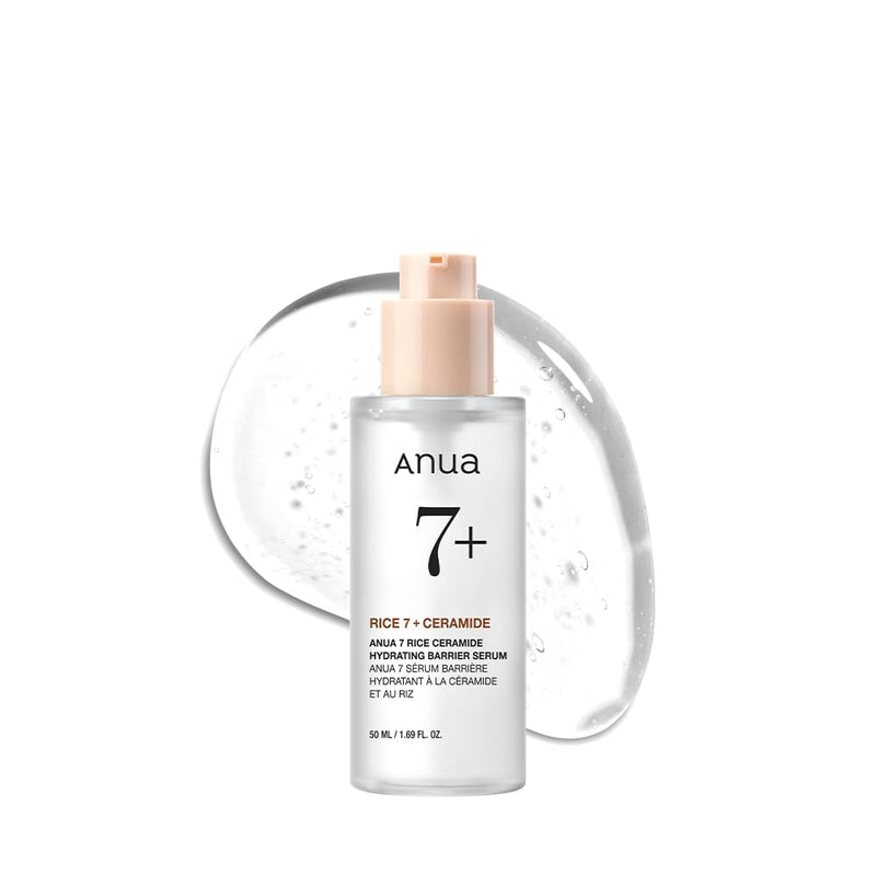 ANUA RICE CERAMIDE 7 HYDRATING BARRIER SERUM, Brightening, Hydrating Serum for Face, Rice, Hyaluronic Acid, Niacinamide, Fragrance-free, Non comodogenic, Glass Skin, Korean Skin Care, 50ml/1.69fl.oz. Infinity Warehouse