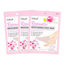 Cala Moisturizing Pedicure Foot Masks [Pack of 3 Foot Moisturizing Socks] (Rosewater) Light So Shine