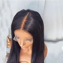 Transparent Lace Straight 13x4 Lace Front Wigs Human Hair Invisible Brazilian Remy Hair Wigs Bleached Knots Pre Plucked With Baby Hairs (20inches) RULINDA