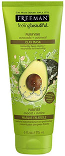 Freeman Purifying Clay Facial Mask, Oil Absorbing and Hydrating Beauty Face Mask with Avocado and Oatmeal, 6 oz FREEMAN