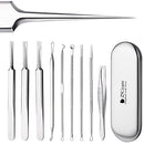 DUcare Pimple Popper Tool Kit - 9 Pcs Blackhead Remove Tools Comedone Extractor Acne Removal Kit Easy Removal of Pimples, Blackheads, Zit Removing, Forehead,Facial and Nose DUcare