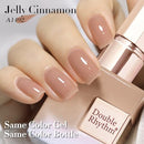Double Rhythm Translucent Gel Polish Sheer Neutral Natural Light Milky Same Color Same Bottle 15ML Jelly UV Polish Nail Art DIY at Home (Jelly Nude Brown-A1492) Infinity Warehouse