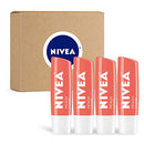 NIVEA Peach Lip Care - Tinted Lip Balm for Beautiful, Soft Lips, 0.17 Ounce (Pack of 4) NIVEA