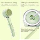 Electric Body Bath Brush for Shower, Rechargeable Body Brush with Detachable Long Handle and 5 Heads, 3 Speeds Bath Brush for Skin Care, Basic Cleaning and Massage (Sliver) Infinity Warehouse