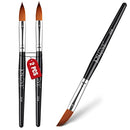 JOSLOVE Acrylic Nail Brush, Kolinsky Acrylic Nail Brush for Acrylic Application, Nail Brushes for Acrylic Powder, Pure Kolinsky Sable Hair, Wooden Handle, 2PCS (Size 20) JOSLOVE