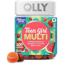 OLLY Teen Girl Multi Gummy, Healthy Skin and Immune Support*, Essential Vitamins, Biotin, Zinc, Chewable Multivitamin, Strawberry Melon Flavored, 50 Day Supply - 100 Count Infinity Warehouse