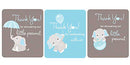 45 Lip Balm Labels Boy Baby Shower Favors Gray Elephant Stickers (Light Blue) Digitaldoodlebug