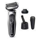 Braun Electric Razor for Men Flex Head Foil Shaver with Precision Beard Trimmer, Rechargeable, Wet & Dry, 4in1 SmartCare Center and Travel Case, Silver, 4 Count Braun