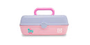 Caboodles Stay Retro - Pretty In Petite Makeup Organizer | Compact Carrying Cosmetic Case, Periwinkle Blue Over Pink Caboodles Store