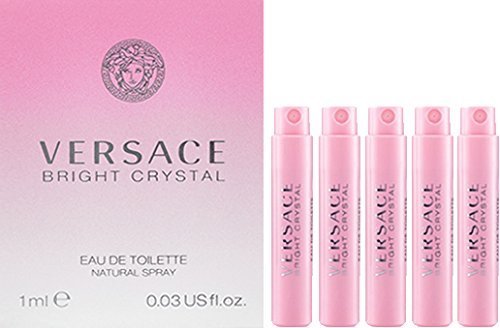 5 Versace Bright Crystal EDT Spray Sample Women Vial 1 Ml/0.03 oz each Versace