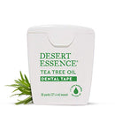 Desert Essence Tea Tree Oil Dental Tape - 30 Yards - Naturally Waxed w/Beeswax - Thick Flossing No Shred Tape - On The Go - Removes Food Debris Buildup - Cruelty-Free Antiseptic Desert Essence
