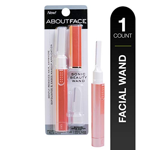 Kai About Face Sonic Beauty Wand with Bonus Eyebrow Shaper; Battery Operated Face Hair Remover; Face, Chin, & Lip Hair Remover, Face Hair Remover Tool for Women, Epilator for Men & Women About Face