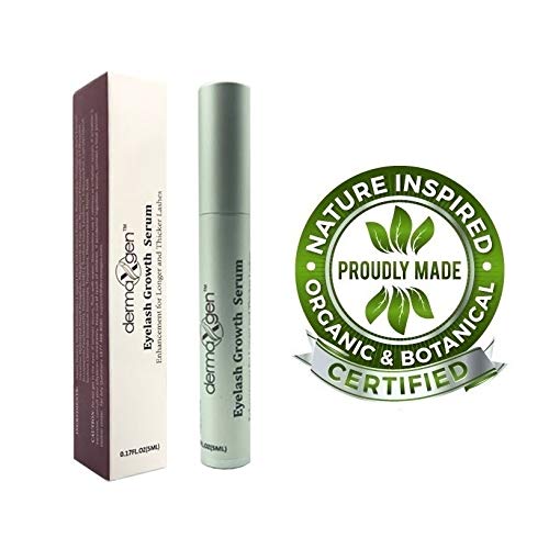 Dermaxgen Eyelash Growth Serum- Pure Organic - Enhancement For Longer, Fuller & Thicker Lashes and Eyebrows 3.5ML / FL OZ. DERMAXGEN