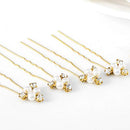 Asooll Bride Wedding Hair Pin Flower Bridal Head Clip Rhinestone Crystal Headpiece for Women and Girls(Pack of 5)(Gold) Asooll