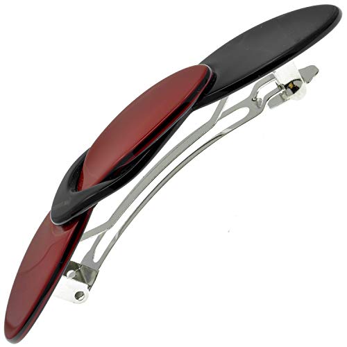 Camila Paris CP2254 French Hair Barrettes Clips for Girls, Handmade, Metal Automatic Clasp Strong Hold Grip Hair Clips for Women, No Slip and Durable Styling Girls Hair Accessories, Made in France Camila