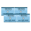 Mrs. Meyer's Clean Day Bar Soap, Use as Body Wash or Hand Soap, Cruelty Free Formula Made with Essential Oils, Rain Water Scent, 5.3 oz, 4 Bars MRS. MEYER'S CLEAN DAY
