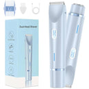 Bikini Trimmer for Women-2 in 1 Dual Head Bikini Shaver & Body Shaver,IPX7 Cordless & Waterproof Electric Shaver Wet & Dry Use,Painless Hair Removal,Ceramic Blade, Ultra Low Silent(Blue) Infinity Warehouse