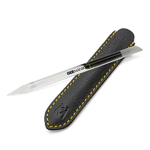 GERMANIKURE Glass Cuticle Stick - Ethically Made in Czech Republic - Cuticle Pusher & Remover, Callous & Dry Skin Fingertip File, Nail Shaper GERmanikure