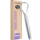 Tongue Scraper (1 Pack), Reduce Bad Breath, Stainless Steel Tongue Cleaners, Metal Tongue Scrapers for Fresher Breath BASIC CONCEPTS