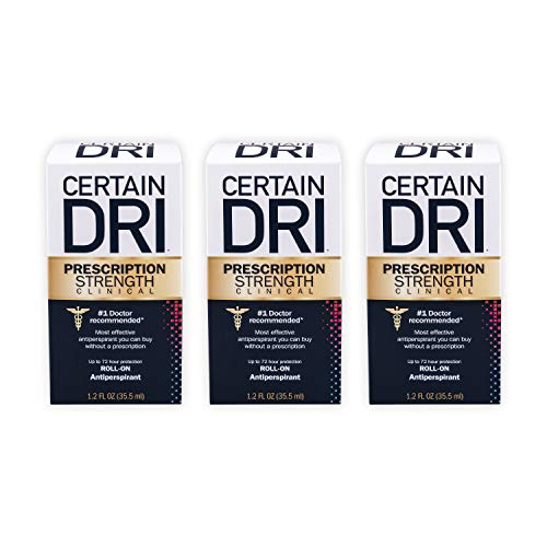 Certain Dri Prescription Strength Clinical Antiperspirant, 72 Hour Protection from Excessive Sweating, 1.2 Fl Oz (Pack of 3) Certain Dri Store